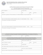 Weather Modification License Application