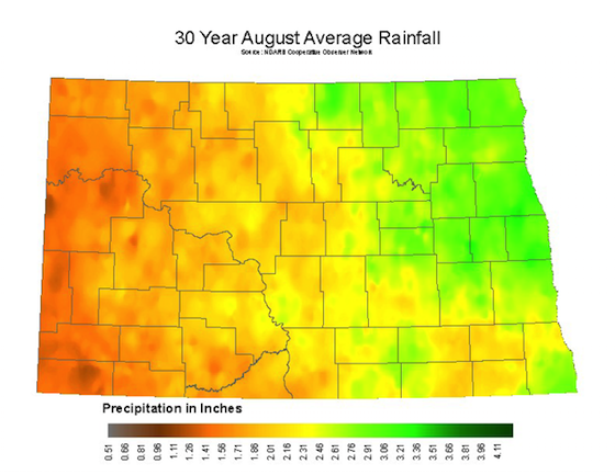 August Average Rainfall