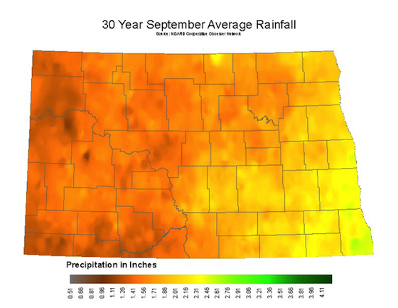 September Average Rainfall