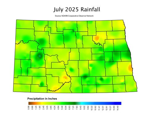 This is a precipitation map from 07 of 2025