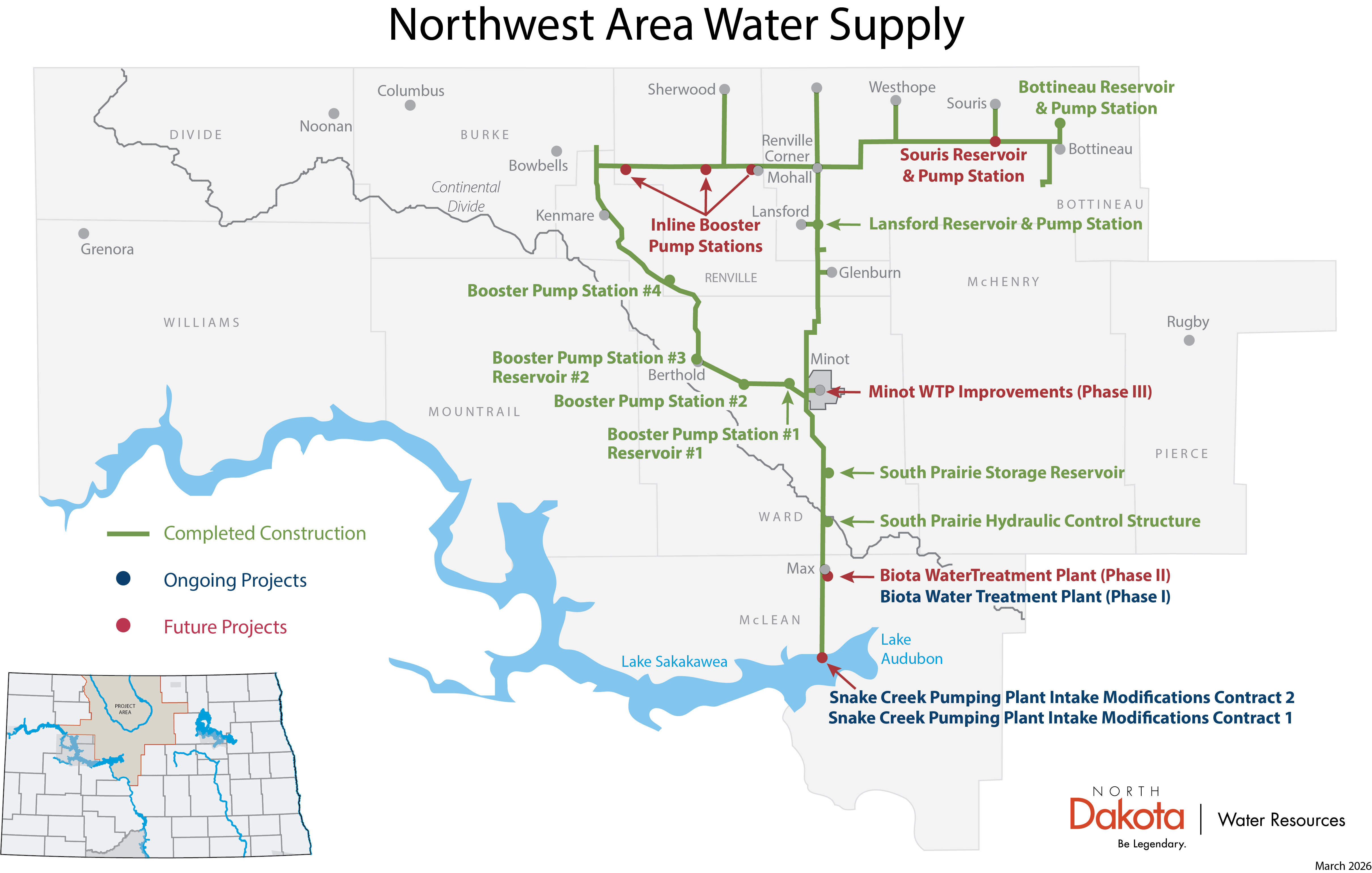 Northwest Area Water Supply Map